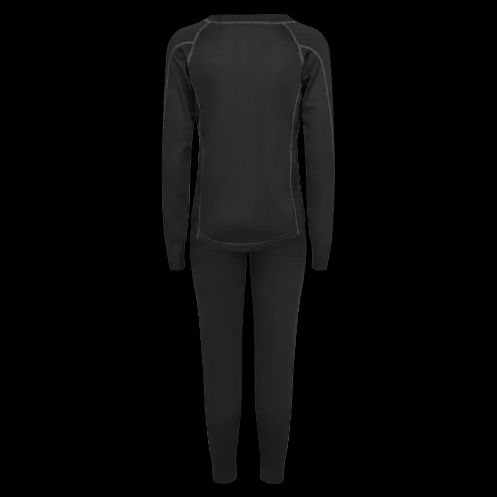 New Nanok Active Set Black, Jr - Børne Skiundertøj Sort