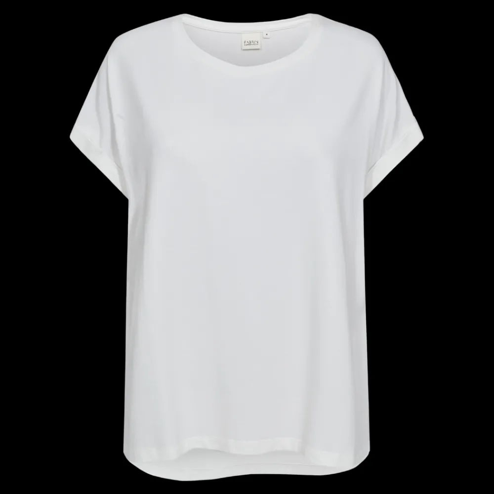 Discount Fabrin Copenhagen Bamboo Loose Fit Tee 25, W. - Dame T-Shirt Hvid