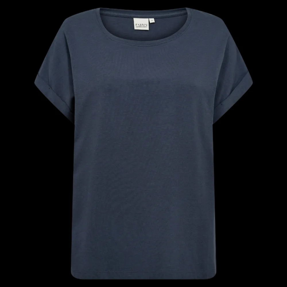 Hot Fabrin Copenhagen Bamboo Loose Fit Tee 25, W. - Dame T-Shirt Blå