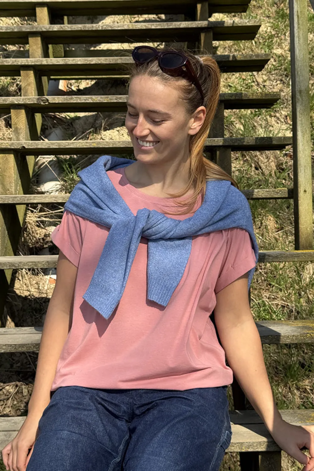 Online Fabrin Copenhagen Bamboo Loose Fit Tee 25, W. - Dame T-Shirt Lyserød