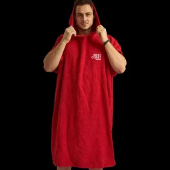Fashion West Coast Denmark Beach Poncho Cotton Twill, Uni. - Voksen Badeponcho Rød
