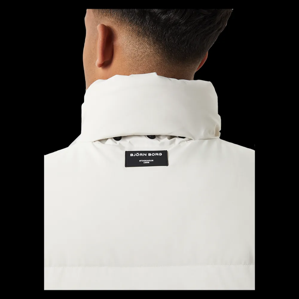Clearance Björn Borg Centre Puffer Jacket - Herre Vinterjakke Hvid