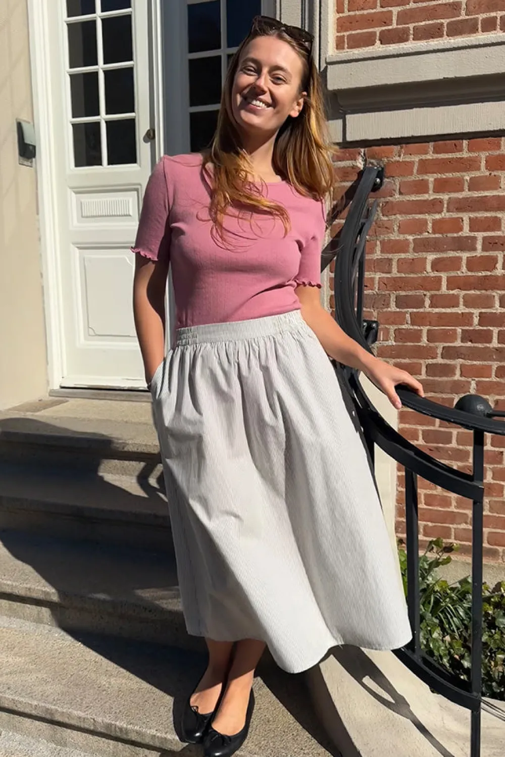 Discount Fabrin Copenhagen Cotton Skirt 25, W. - Dame Nederdel Grå