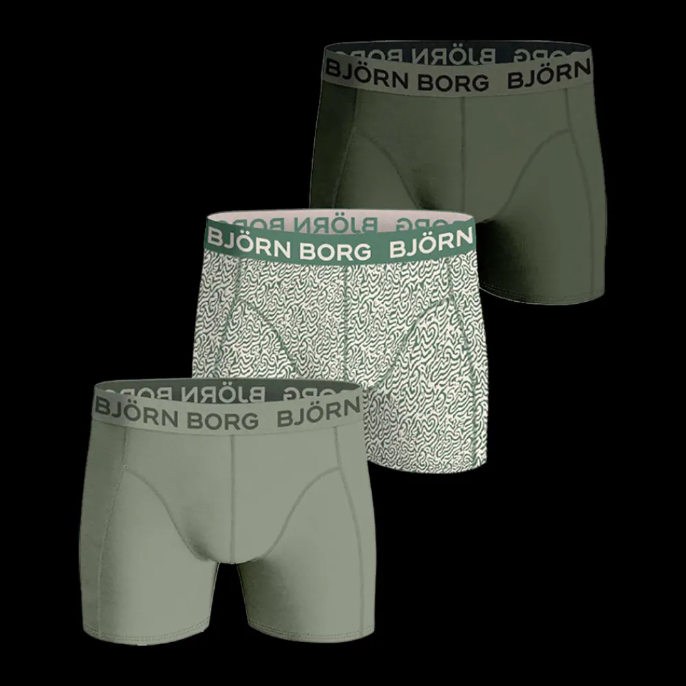 Outlet Björn Borg Cotton Stretch Boxer 3pack - Herre Underbukser Grå