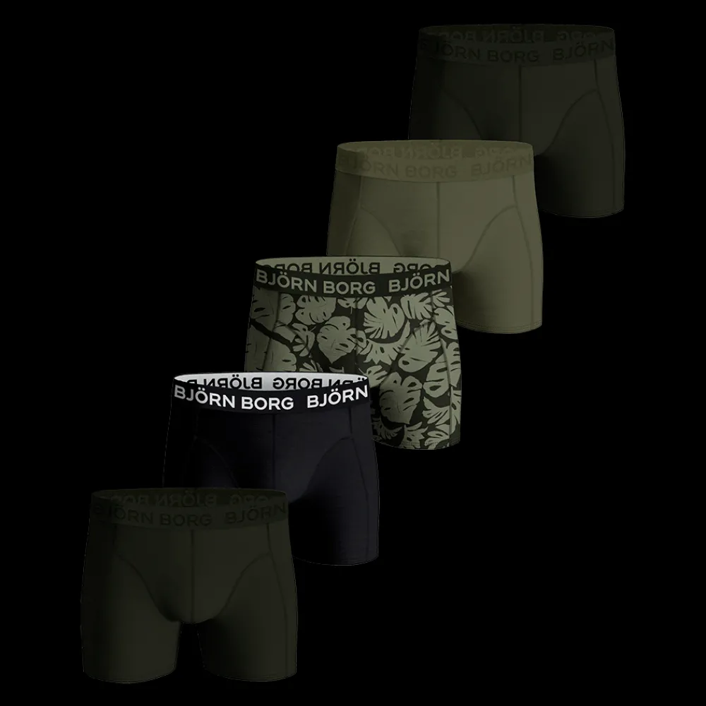 Hot Björn Borg Cotton Stretch Boxer 5pak - Herre Underbukser Sort
