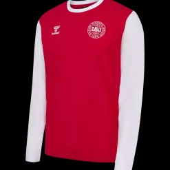 Hot Hummel DBU Fan Block LS Tee - Langærmet Fodbold T-Shirt Rød