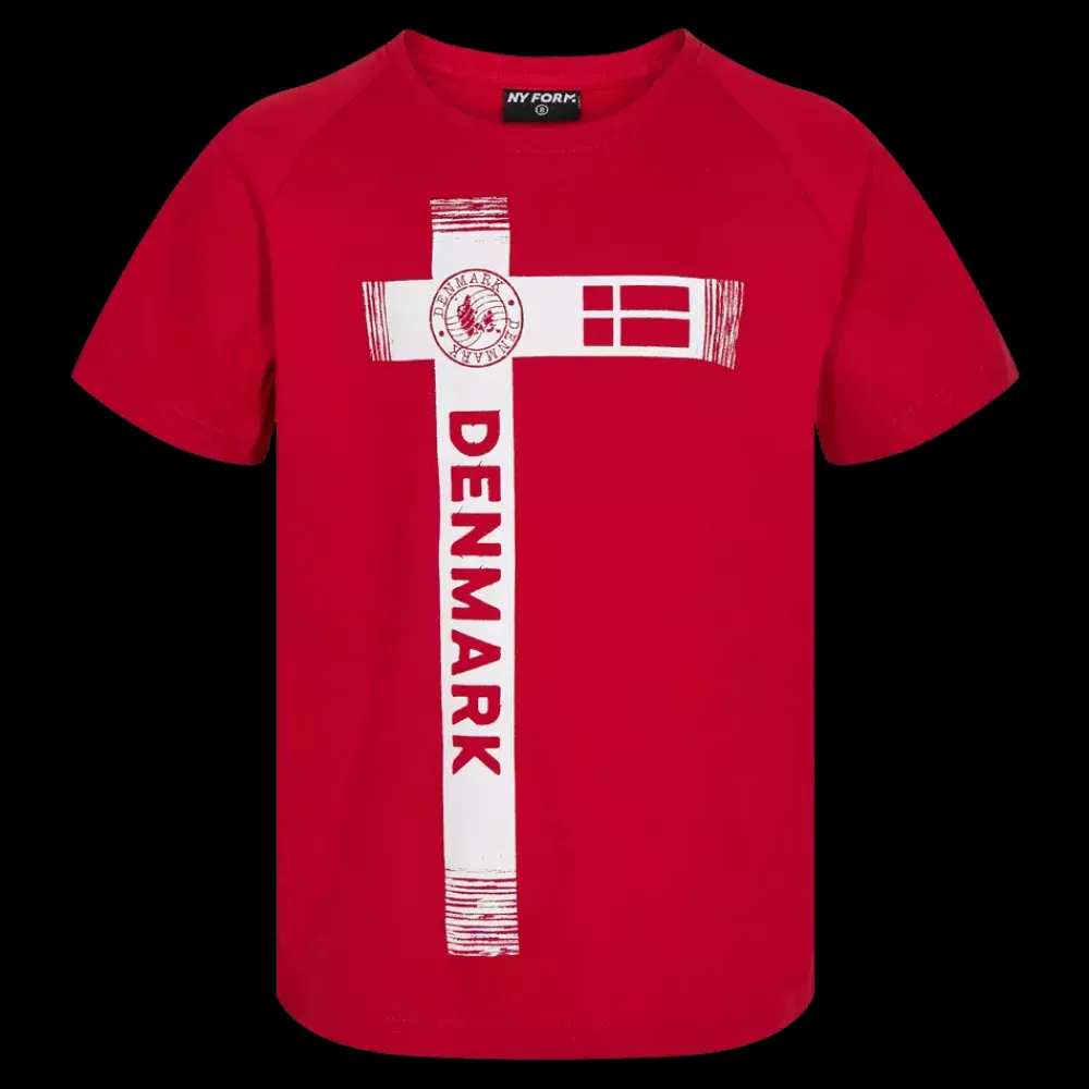 Outlet NY FORM DK T-shirt, Jr - Børne Danmarks T-Shirt Rød