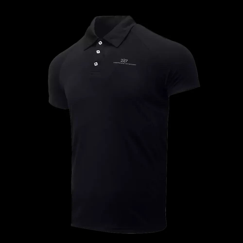 Online 2117 of Sweden Froseke Tech Polo - Herre Polo T-Shirt Sort