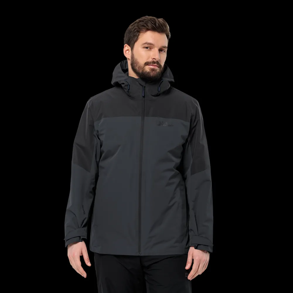 Clearance Jack Wolfskin Glaabach 3in1 Jacket - Herre Vinterjakke Sort