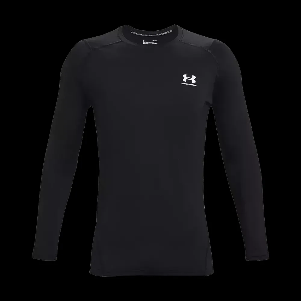Outlet Under Armour HG Armour Fitted LS - Herre trænings T-Shirt Sort