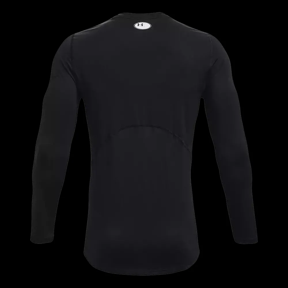 Outlet Under Armour HG Armour Fitted LS - Herre trænings T-Shirt Sort