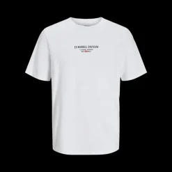 Clearance JJ REBEL Jeans Rebel Print Tee SS - Herre T-Shirt Hvid