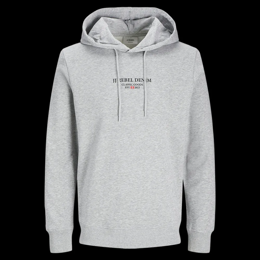 Clearance JJ REBEL Jeans Rebel Print Sweat Hood - Herre Sweatshirt Grå