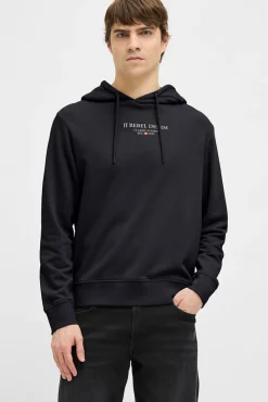 Fashion JJ REBEL Jeans Rebel Print Sweat Hood - Herre Sweatshirt Sort