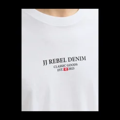 Clearance JJ REBEL Jeans Rebel Print Tee SS - Herre T-Shirt Hvid