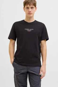 Hot JJ REBEL Jeans Rebel Print Tee SS - Herre T-Shirt Sort
