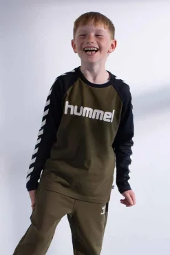 Outlet Hummel Jr Boys LS T-Shirt - Børne Bluse Grøn