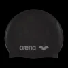 New Arena Jr Classic Silicone Swim Cap - Børne Badehætte Sort
