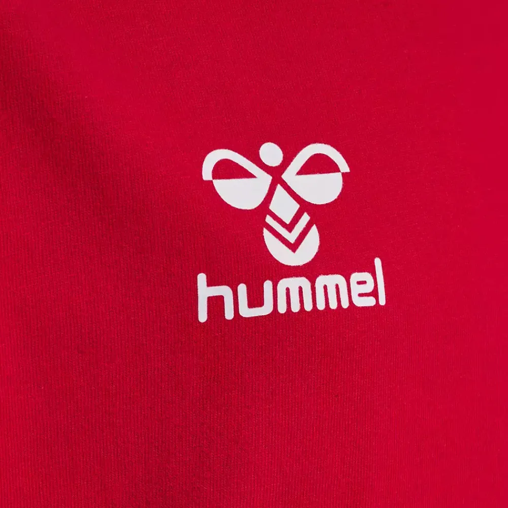 New Hummel Jr DBU Fan Block Tee - Børne Fodbold T-hirt Rød