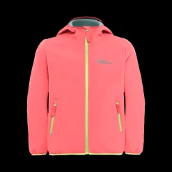 Clearance Jack Wolfskin Jr Fourwinds Jacket - Børne Softshell Jakke Pink