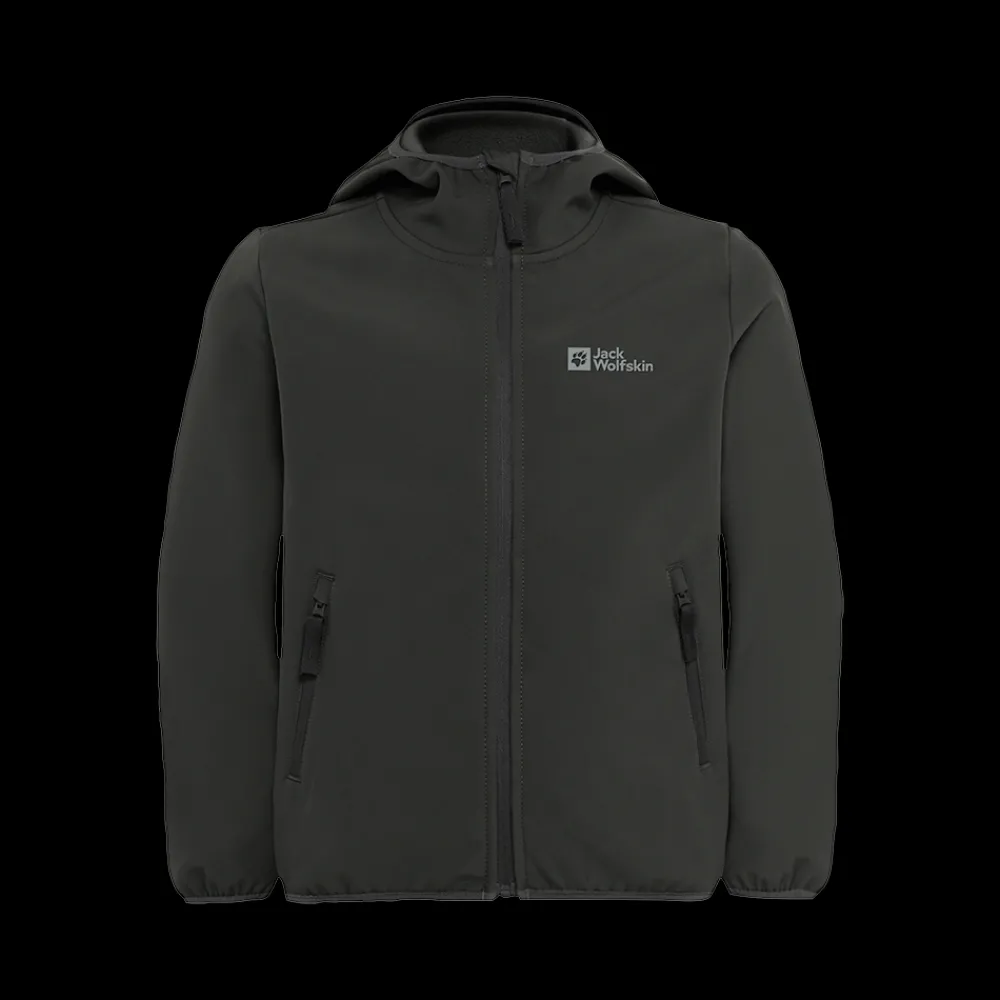 Online Jack Wolfskin Jr Fourwinds Jacket - Børne Softshell Jakke Sort