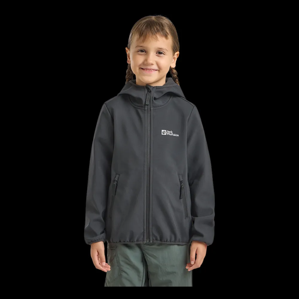 Online Jack Wolfskin Jr Fourwinds Jacket - Børne Softshell Jakke Sort