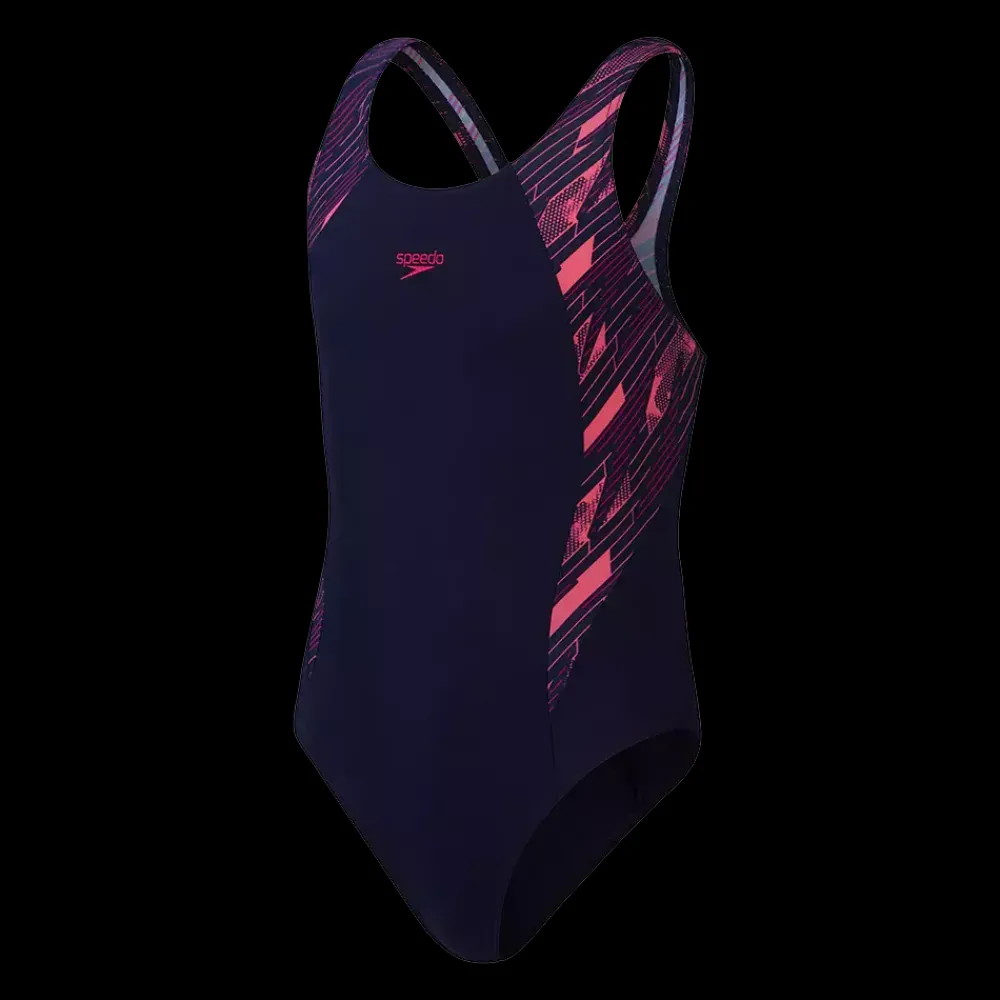New Speedo Jr Hyper Bm Splice Mscb - Pige Badedragt Blå