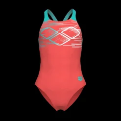 Hot Arena Jr Pastime V Back Suit - Pige Badedragt Rød
