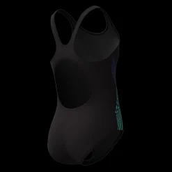 New Speedo Jr Place Muscle Suit - Pige Badedragt Sort