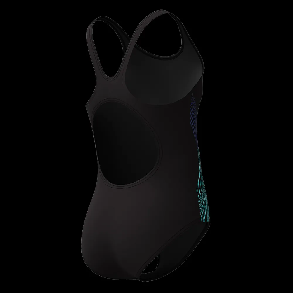 New Speedo Jr Place Muscle Suit - Pige Badedragt Sort