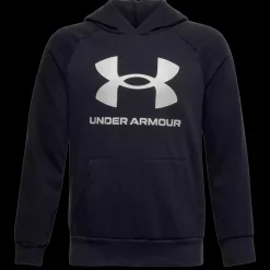 Best Under Armour Jr Rival Fl Hood - Børne Sweatshirt Sort