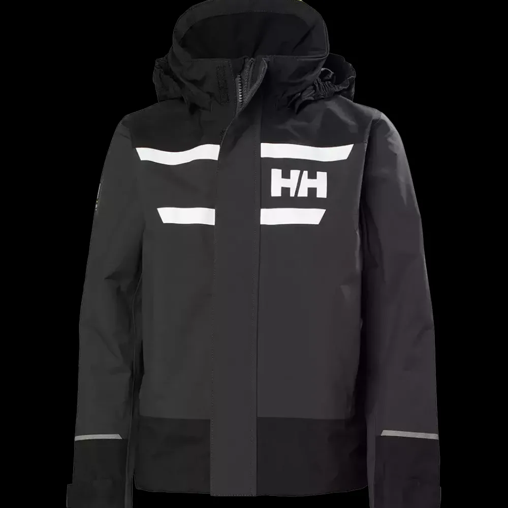 Best Helly Hansen Jr Salt Port 2.0 Jacket - Børne Sejlerjakke Grå
