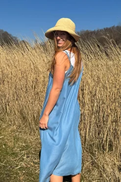 Outlet Fabrin Copenhagen Lyocell Dress 25, W. - Dame Kjole Blå