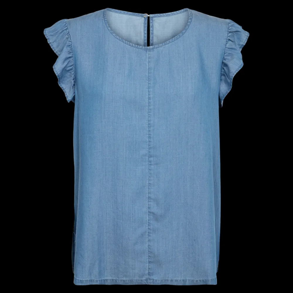 New Fabrin Copenhagen Lyocell Top 25, W. - Dame T-Shirt Blå