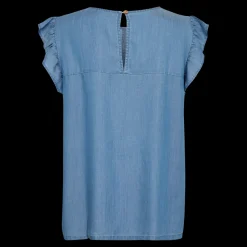New Fabrin Copenhagen Lyocell Top 25, W. - Dame T-Shirt Blå