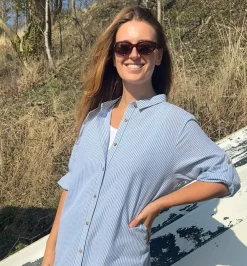 Hot Fabrin Copenhagen New Big Shirt Collar 25, W. - Dame Skjorte Blå