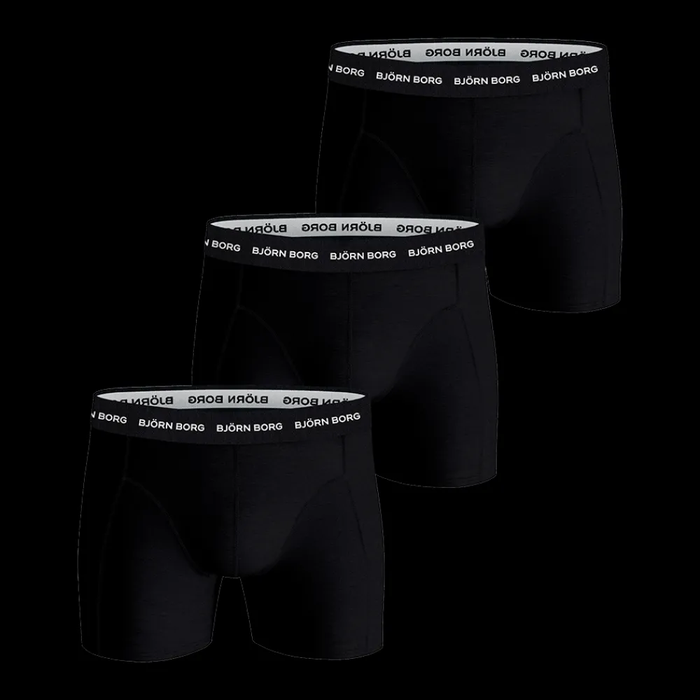 Discount Björn Borg 3-Pack Cotton Stretch Boxer - Herre Underbukser Sort