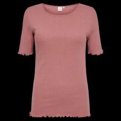 Fashion Fabrin Copenhagen Pointelle S/S Tee 25, W. - Dame T-shirt Rød