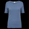Fashion Fabrin Copenhagen Pointelle S/S Tee 25, W. - Dame T-shirt Blå