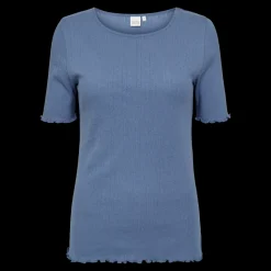 Fashion Fabrin Copenhagen Pointelle S/S Tee 25, W. - Dame T-shirt Blå