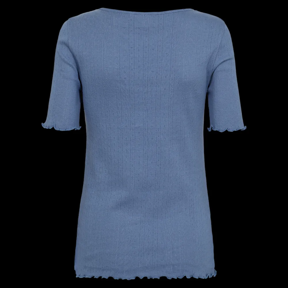 Fashion Fabrin Copenhagen Pointelle S/S Tee 25, W. - Dame T-shirt Blå