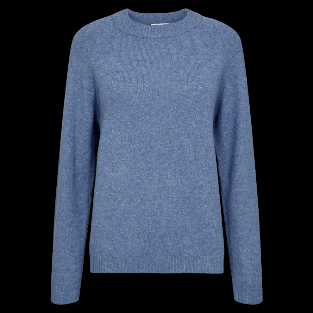 Fashion Fabrin Copenhagen Pullover Rib Neck 25, W. - Dame Striktrøje Blå