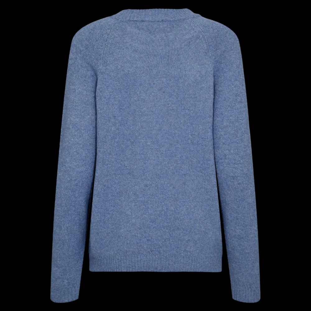 Fashion Fabrin Copenhagen Pullover Rib Neck 25, W. - Dame Striktrøje Blå