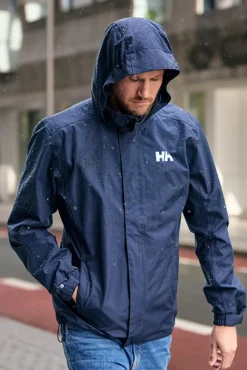 Discount Helly Hansen Seven J Jacket - Herre Regnjakke Blå
