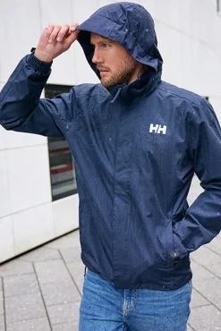 Hot Helly Hansen Seven J Rain Set- Herre Regnsæt Mørkeblå/Sort