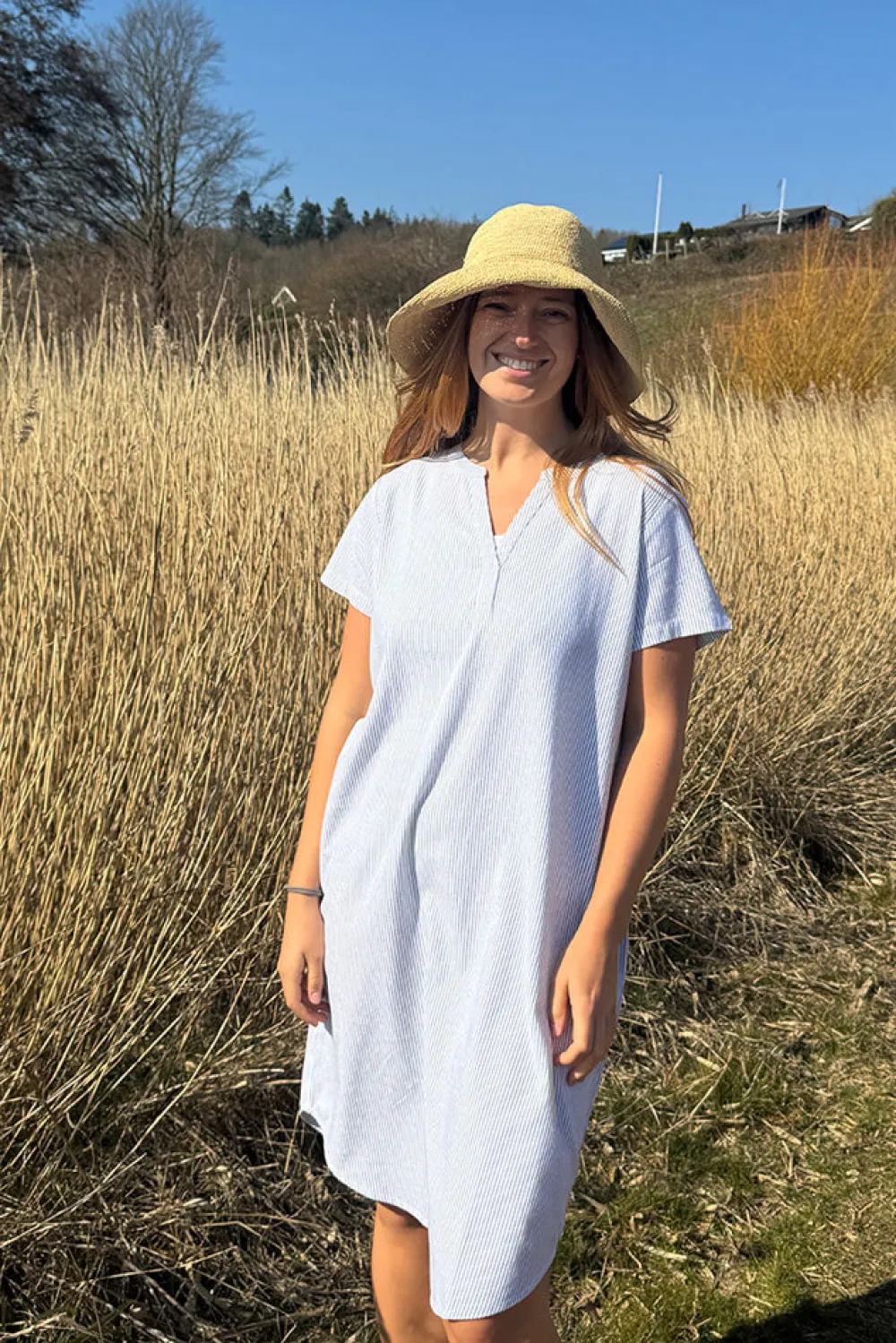 Online Fabrin Copenhagen Stripe Dress V-Neck 25, W. - Dame Kjole Multi