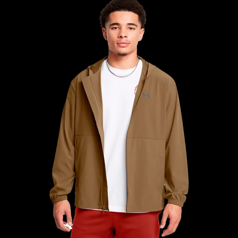 Hot Under Armour Vibe Woven Windbreaker - Herre Windbreaker Brun
