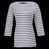 Hot Marine W 3/4 Tee Striped - Dame T-shirt Hvid