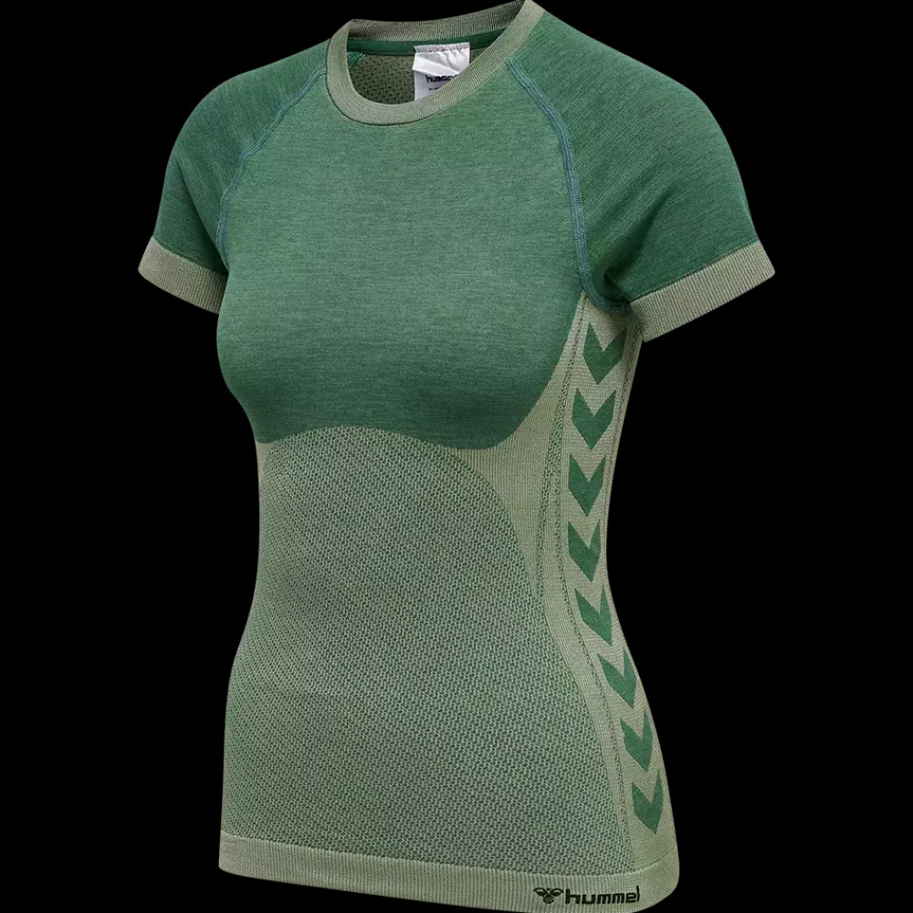 Sale Hummel W Clea Seamless T-Shirt - Dame Fitness T-Shirt Grøn