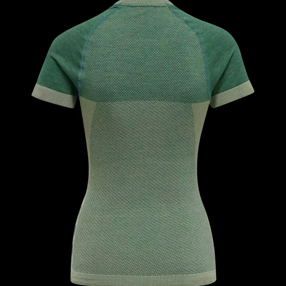 Sale Hummel W Clea Seamless T-Shirt - Dame Fitness T-Shirt Grøn